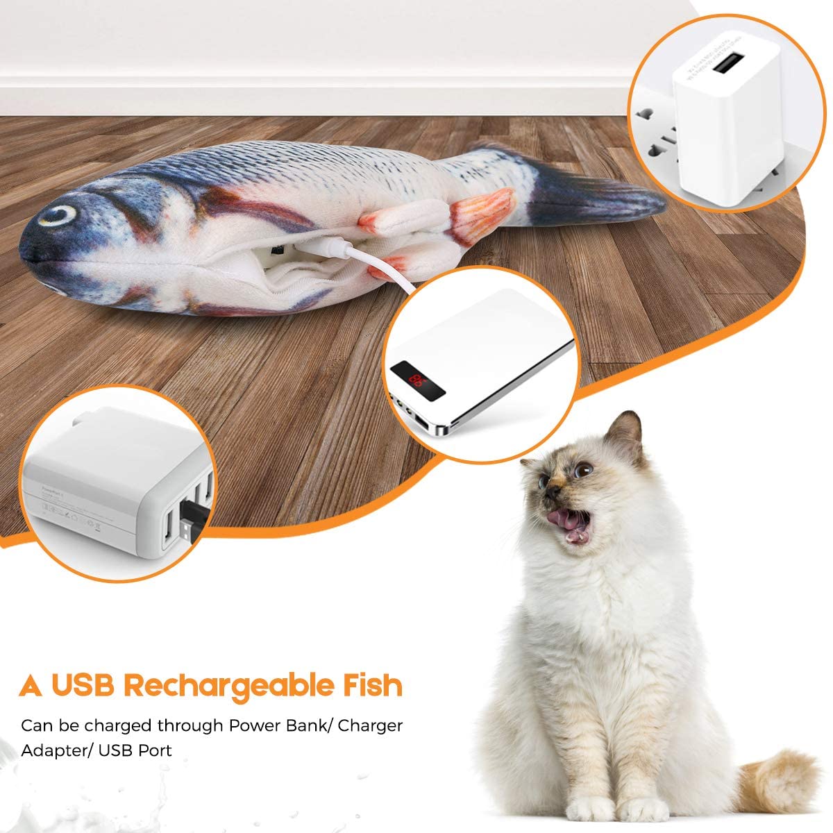FishToy™  jouet chat poisson qui bouge interactif ( 2024 ) - monchienchat